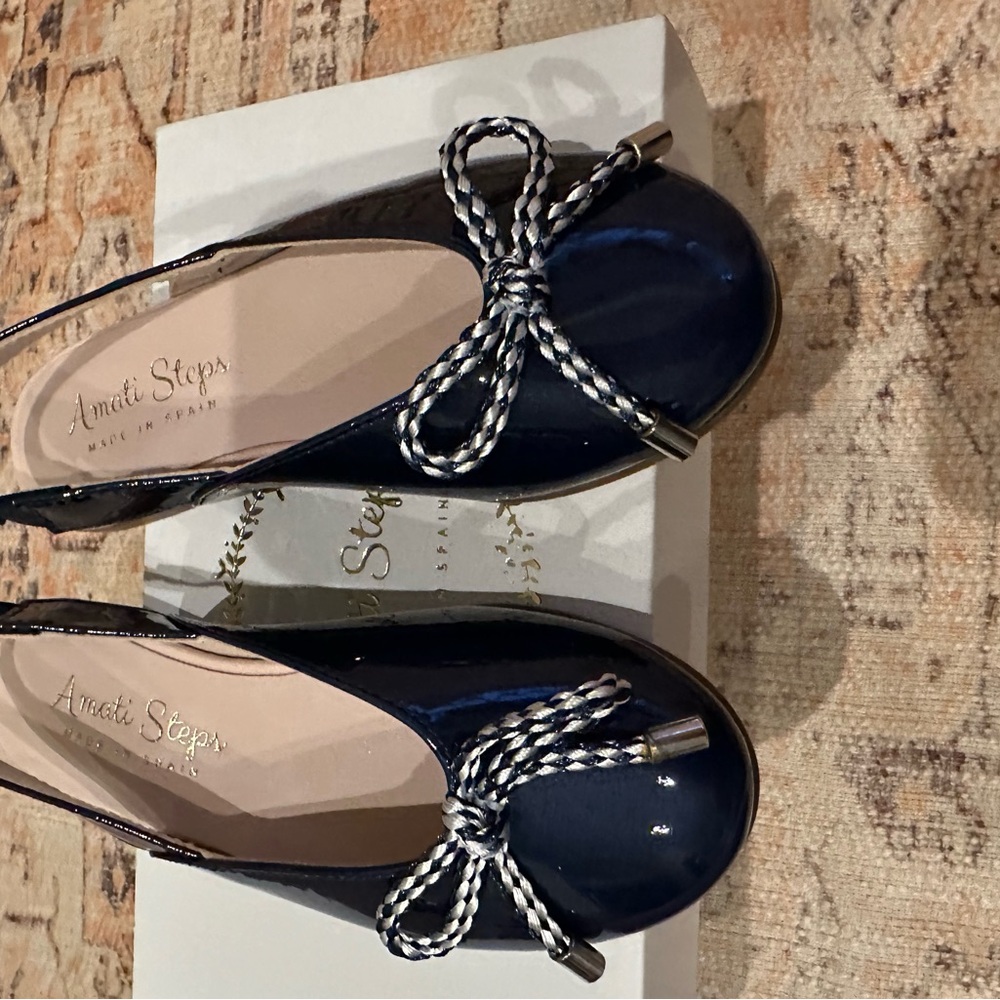 Girls Navy Ballet Flats